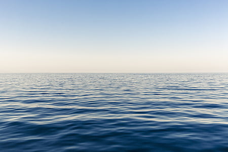 사진, 바디, 물, 바다, 바다, 수평선, 블루