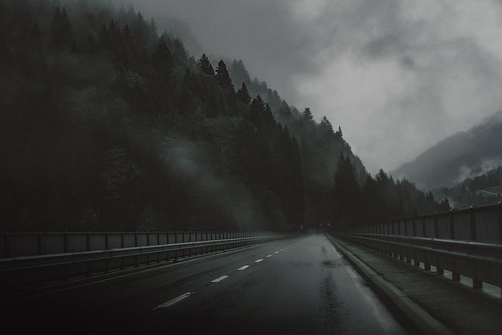 сірий, дорога, Хмара, ліс, Гора, дерево, Експрес спосіб