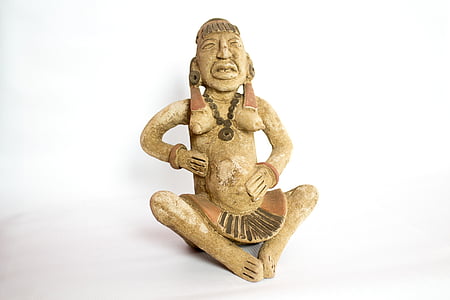 skulptur, gudinnen maya, Ixchel
