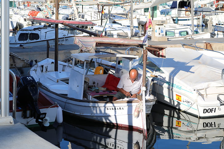 Mallorca, Fischer, rybársky čln, Port, Colonia sant jordi, člny, jachty