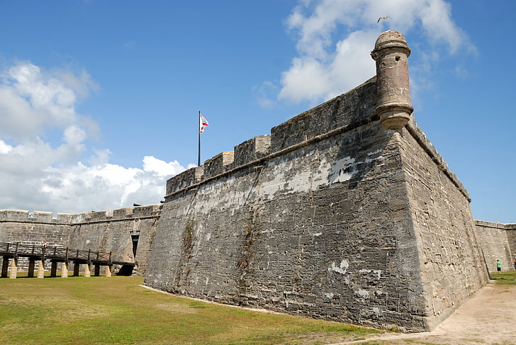 Kasteel, San marcos, Landmark, Fort, Florida, oude, Spaans