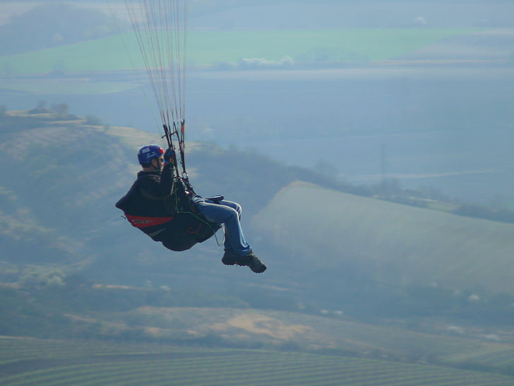 paraglider, paragliding, paraglide, flyvning, flyvende, rekreation, Sport
