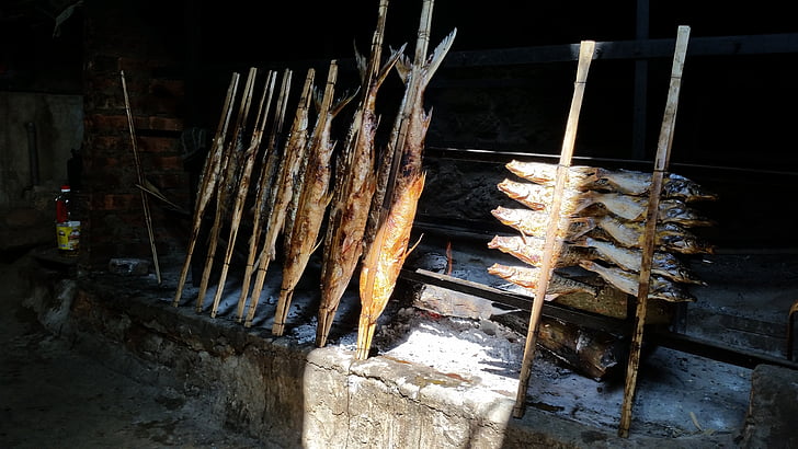 poisson grillé, Thung nai, paix, VN, alimentaire, viande