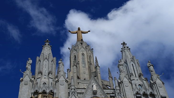Sacred hjertet af jesus, kirke, Spanien, Barcelona, arkitektur, facade, katolske