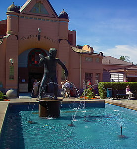 Fontana, Statua, mercato coperto, Kuopio, Finlandese, architettura