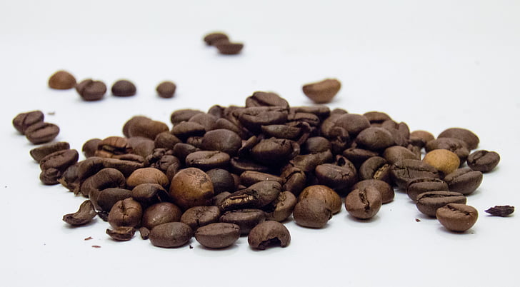 cafè, grans, grans de cafè, marró, temps de cafè, la beguda, cafeïna