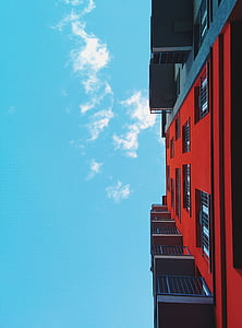 bâtiment, architecture, rouge, Sky, en levant, construction, conception