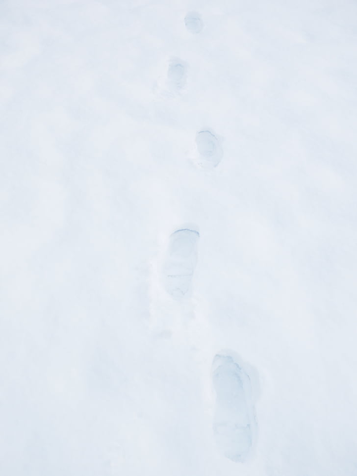 stopy, stopy, sníh, sněhové tramp, Zimní, studené - teplota, Příroda