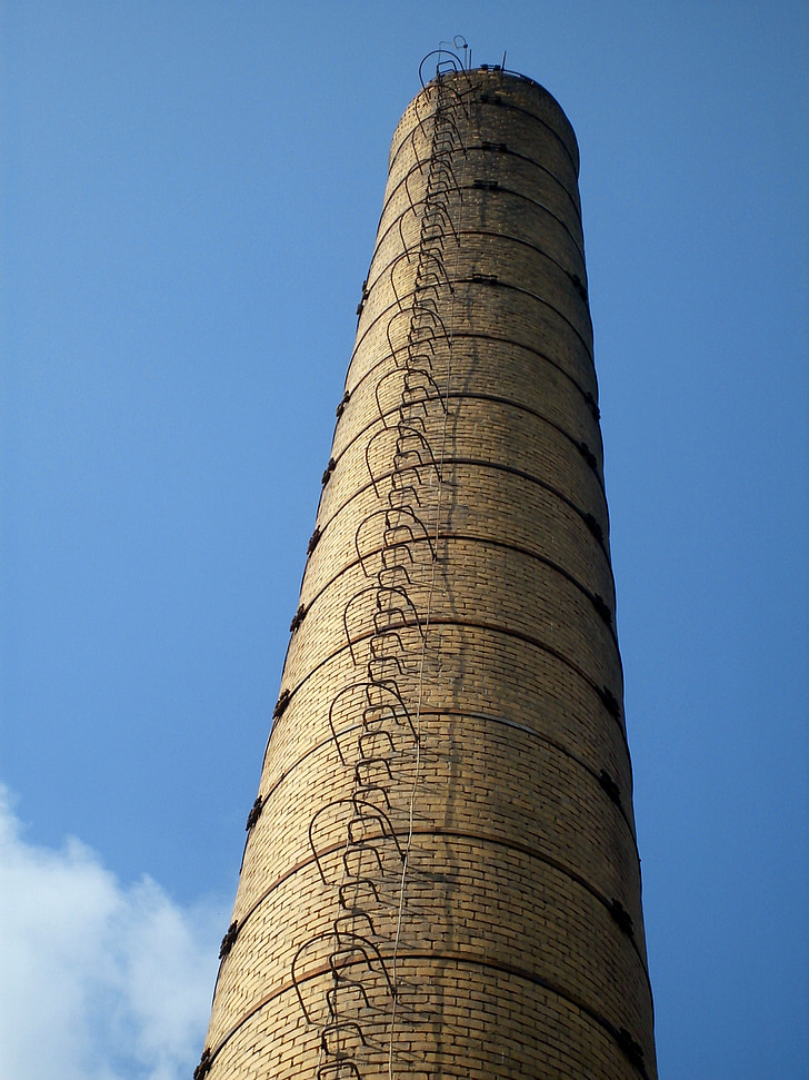 chimney, fireplace, high, building, industrial plant