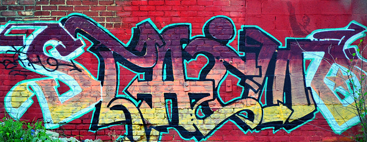 stedelijke, graffiti, Grunge, Rebel, kunstenaar, kleurrijke, verf