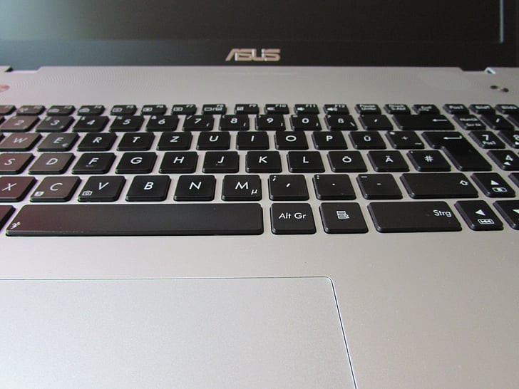 Notebook, Tastatur, Schlüssel, Laptop, PC, Computer, Schwarz