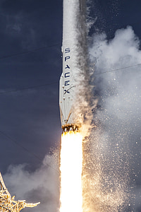 raketuppskjutning, SpaceX, lyft, Starta, Flames, framdrivning, utrymme