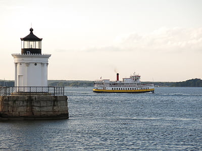 Maine, Breakwater, Portland, bug, lys, navigation, Lighthouse