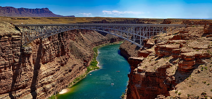 Река Колорадо, горы, пейзаж, HDR, Гранд-Каньон, живописные, Природа