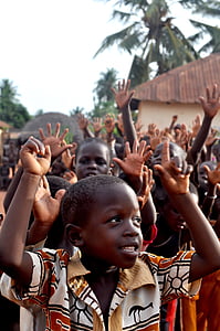 barn, Togo, grupp, personer, svart, Negro, afrikanska