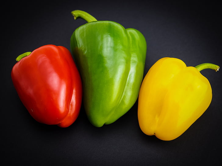 paprika, vegetables, red pepper, food, green, green peppers, yellow