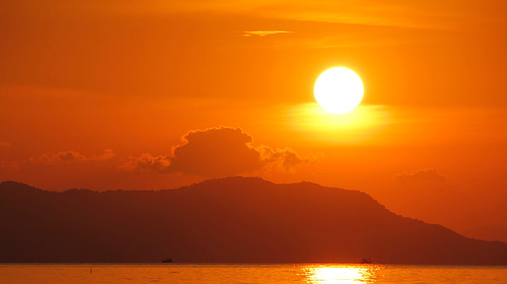solnedgang, sjøen, Mallorca, humør, vann, abendstimmung, romantisk
