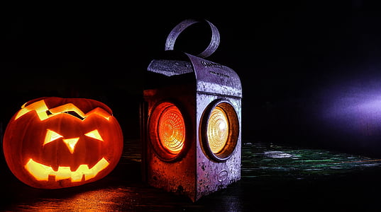 Jack o lantern, gresskar, lykt, Halloween, skåret, skummelt, nifs