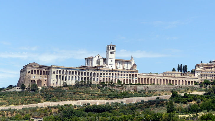Saint-françois, Assisi, Umbria régió, nézet, turizmus, építészet, bazilika