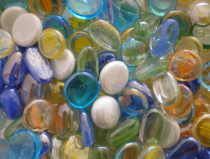 stekleni biseri, steklo, modra, dekoracija, noge, kroglice, barva