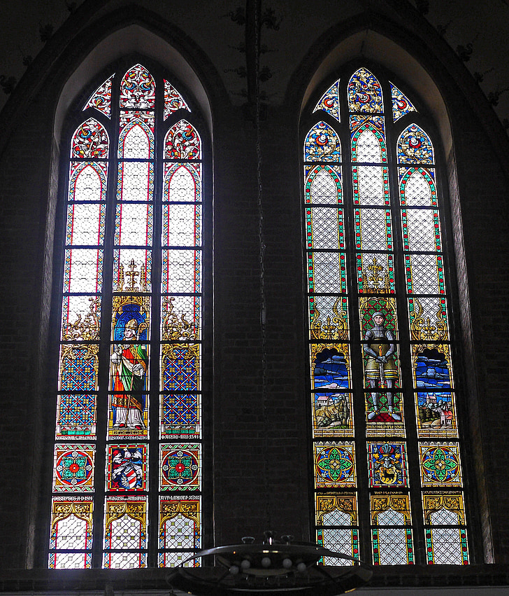 vitrail d’église, église principale, Dom, Schleswig, Cathédrale, bâtiment, lieu de culte