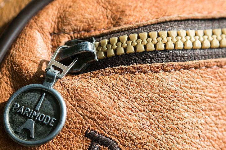 handbag, zip, bag, leather, leather case, closure