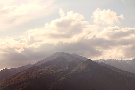 雲, 曇り, イタリア, 山, 自然, ビュー