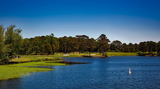 гъска езерце колония парк, Scottsboro, Алабама, панорама, обществени, езерото, езеро
