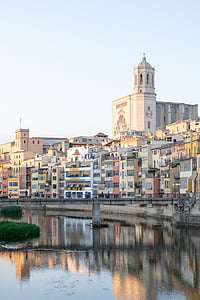 paesaggio, fiume, Spagna, Catalogna, Catalunya, Costa brava, paesaggio urbano