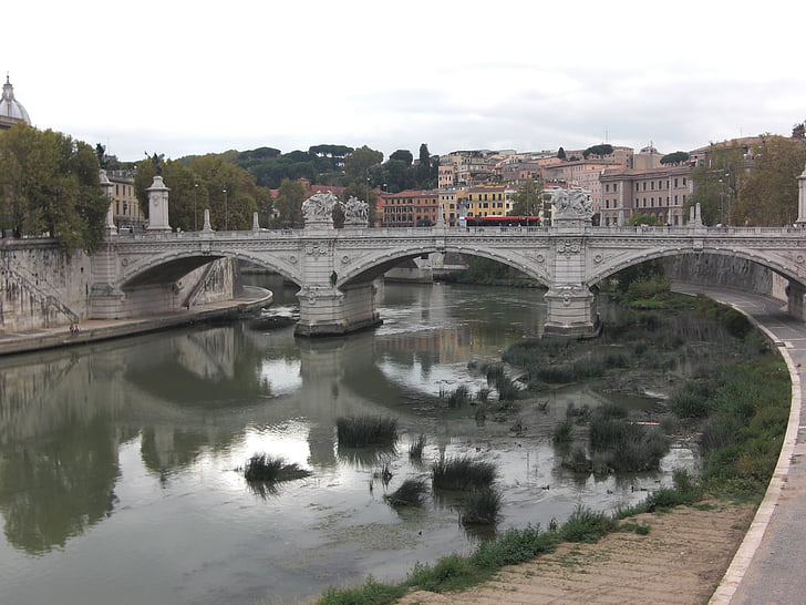 Róma, Olaszország, Tiberis, folyó, Fiume tevere, híd