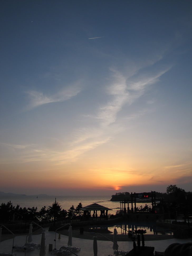 λάμψη, εικόνα προορισμού, διαμερισμάτων, ουρανός, λάμψη-στον ουρανό, ηλιοβασίλεμα, byeonsan-bando