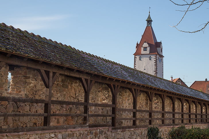 παλιά πόλη, του Μεσαίωνα, τείχος της πόλης, δένω, Gengenbach