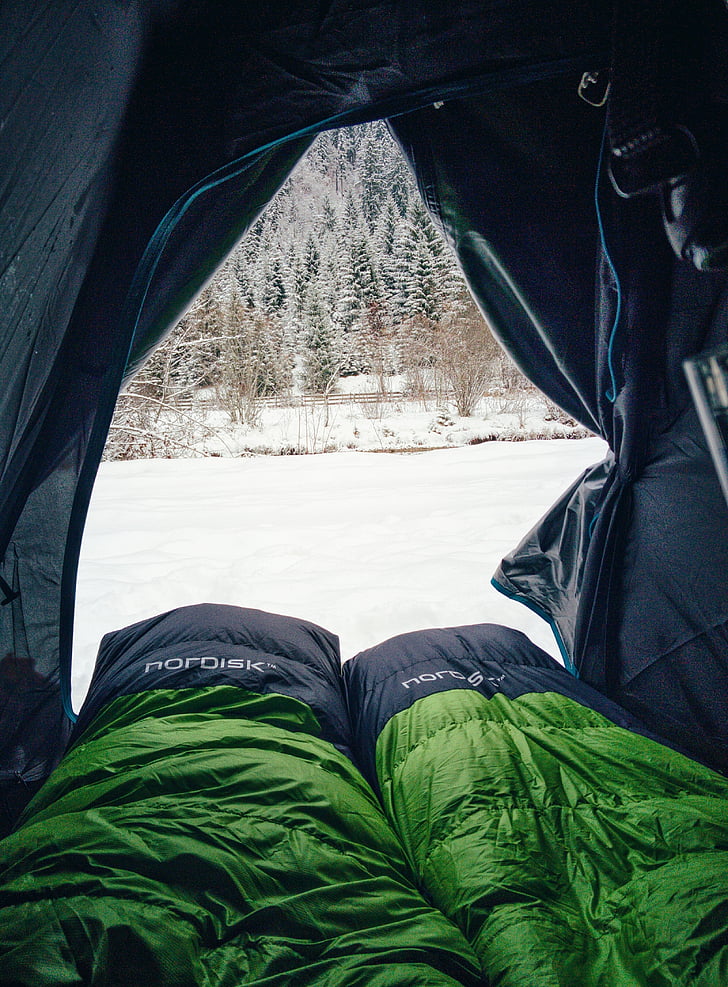 hai, màu đen, màu xanh lá cây, Nordisk, ngủ, túi xách, lều