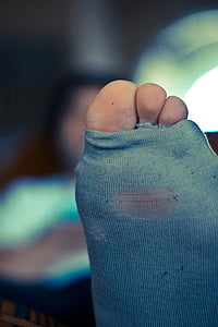 huller, sokker, tæer, Sok, tå, foden, toenail
