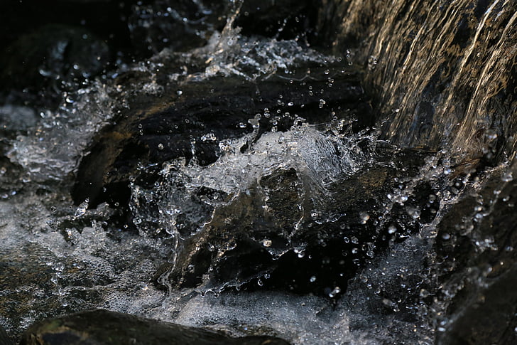 close, photo, body, water, rocks, river, flow