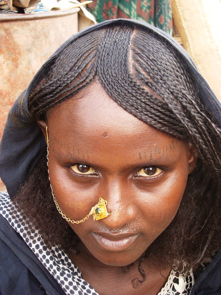 african woman, ethiopian girl, afar tribe, african people, african portrait, african ethnicity, hair style