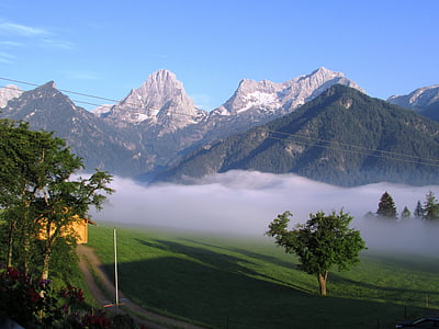 Panorama, Alpine, Berge, Fernblick, Schnee, Outlook, Nebel