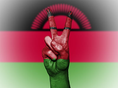 Μαλάουι, ειρήνη, χέρι, έθνος, φόντο, πανό, χρώματα