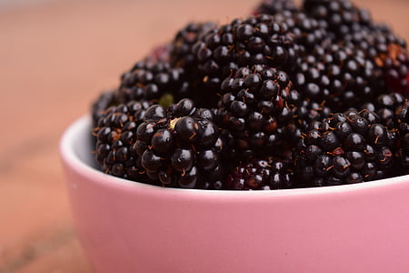 blackberries, bowl, macro, fruit, wood strawberry, delicious, summer