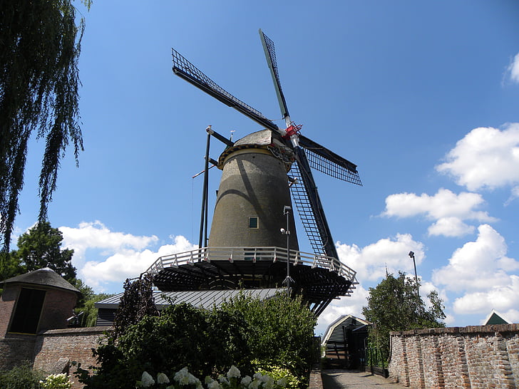 moinho, IJsselstein, moinho de vento, feltros de lubrificação, lâminas do moinho, vento, energia eólica