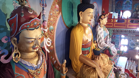 budismo, Templo de, dioses, colores