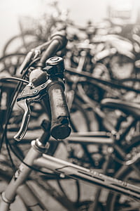 biciclete, roţi, uneltele, negru, alb, alb-negru, turism
