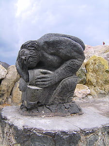 Statuia, Piatra, vulcan, sculptura, arta, Insula Sicilia