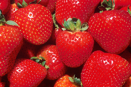 φράουλες, φρούτα, κόκκινο, φράουλα, ροζ, τρόφιμα, βρώσιμα