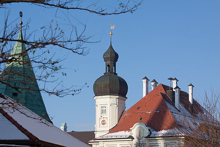 kyrkan, Steeple, kristendomen, arkitektur, tornet, byggnad, Bayern