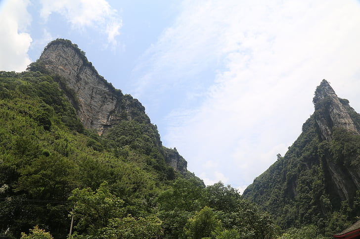 mountain, in western hunan, the vast, look up, sky