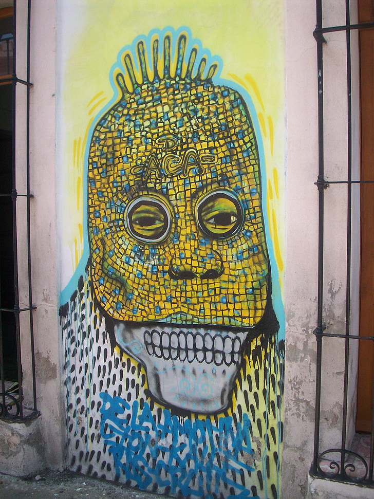 graffiti, obrázek, barevné, ulice, Oaxaca, Mexiko