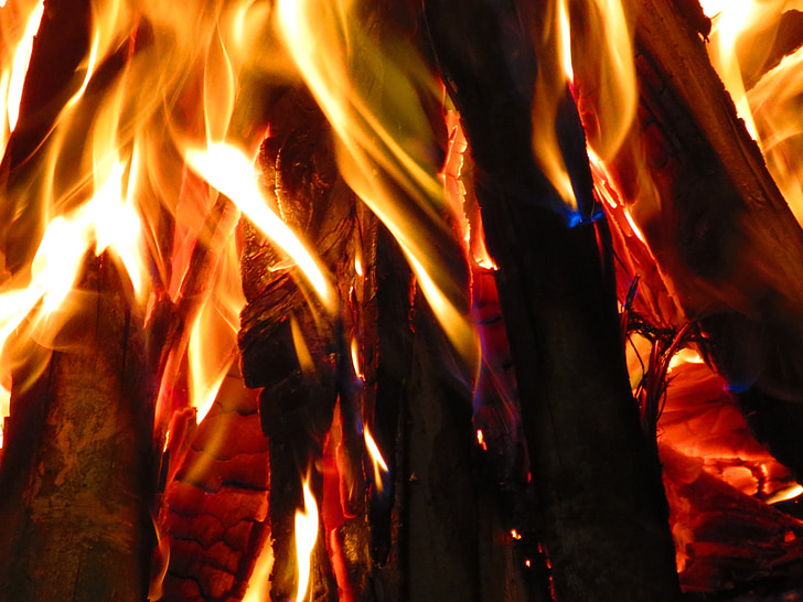 kayu, api, api unggun, api unggun, panas, Lena, api