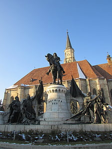 baznīca, Rumānija, Transilvānijā, Cluj napoca, St michael katedrāle, katedrālē, vecais