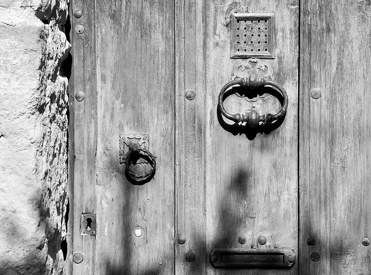vrata, srednjovjekovne, srednjovjekovnom vrata, Portal, ručke vrata, ulaz, dvorac